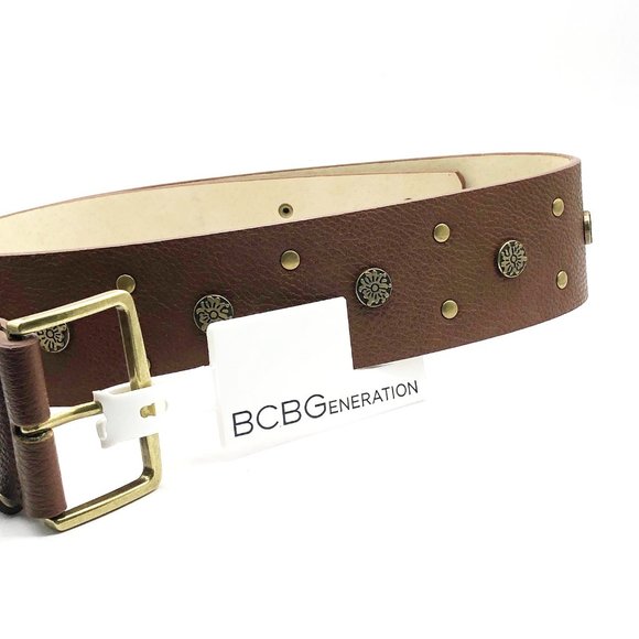 NWT BCBG Generation brow faux leather studded belt Size S - Picture 9 of 11